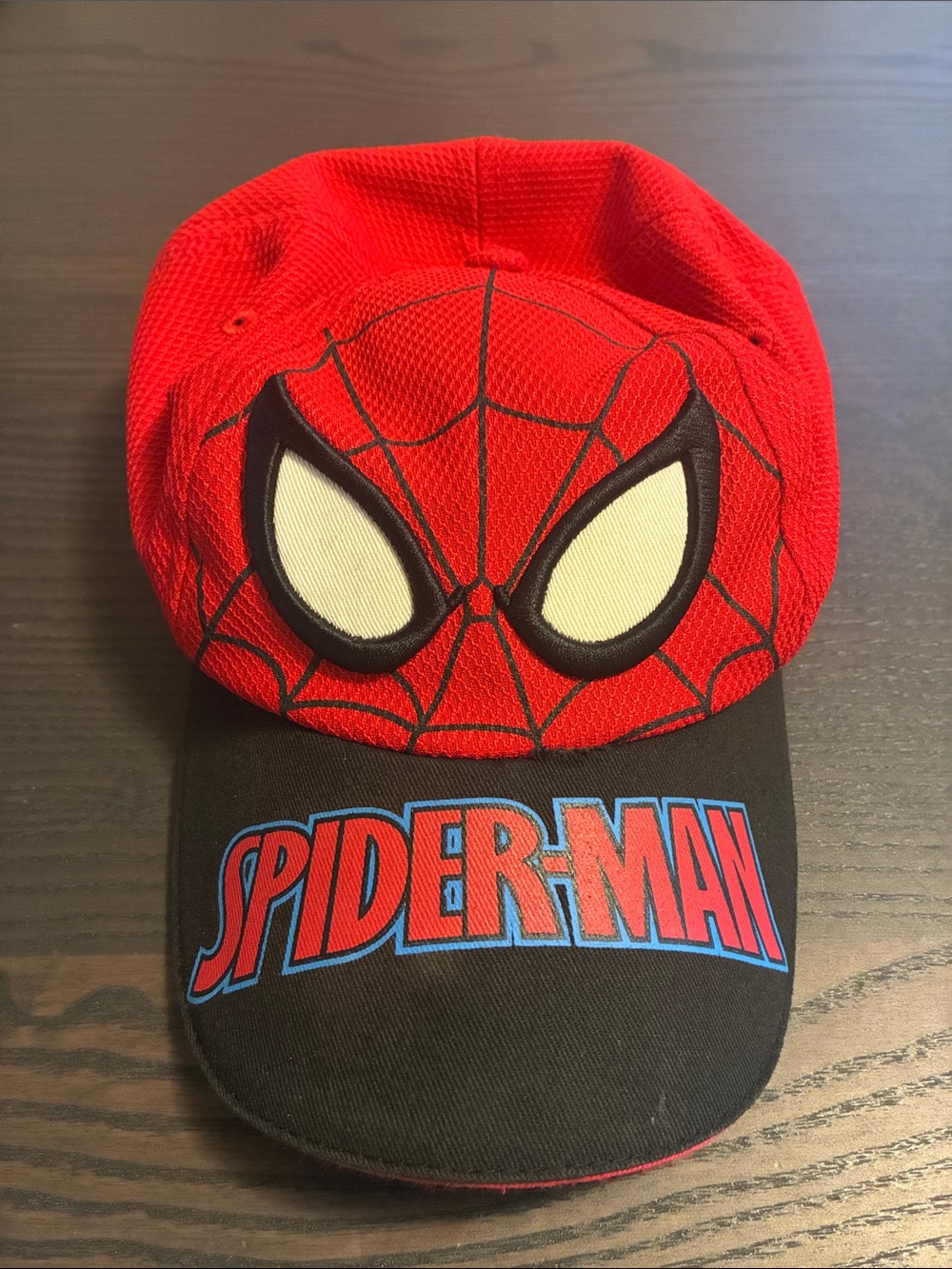 Marvel Spider-Man Red & Black Kids Cap with Embroidered Mask Eyes